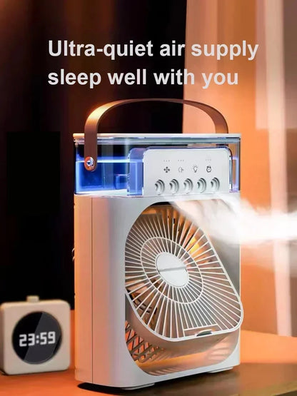 New 3 In 1 Fan AIr Conditioner Household Mini Air Cooler LED Night Light Portable Humidifier Air Adjustment Fan Office Home Fan Beauty World Shop