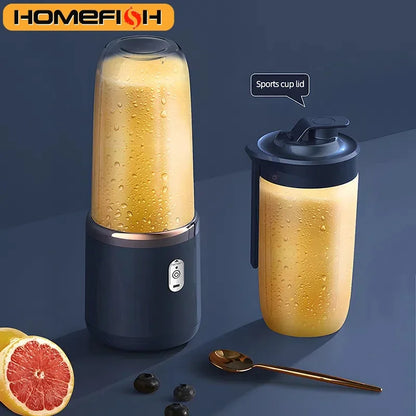 Portable Juicer Blender 400ml Electric Fruit Juicer USB Charging Lemon Orange Fruit Juicing Cup Smoothie Blender Machine 2cups Beauty World Shop