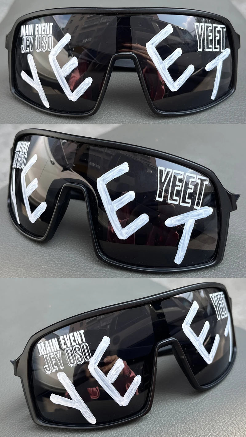 Jey Uso YEET Sunglasses Sports Shades MAIN EVENT Blue Glasses Bloodline USOS RARE Colors Motorcycle Glasses Beauty World Shop