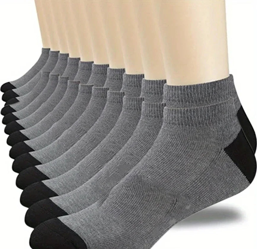 Men's Mid-Calf Cotton Socks 10/5/3 Pairs | Soft Breathable All-Season Crew Socks Solid Color for Daily Work, Sports &Casual Wear Beauty World Shop