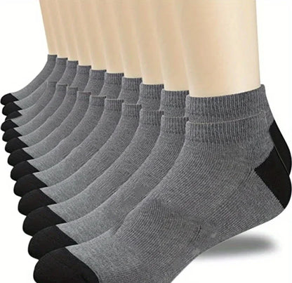 Men's Mid-Calf Cotton Socks 10/5/3 Pairs | Soft Breathable All-Season Crew Socks Solid Color for Daily Work, Sports &Casual Wear Beauty World Shop