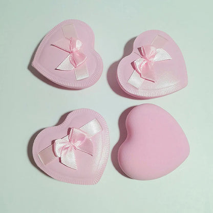 2pcs Heart Bow Makeup Powder Puffs That Can Be Used In Both Dry And Wet Combinations Cotton Candy Air Cushion Powder Puff Beauty World Shop