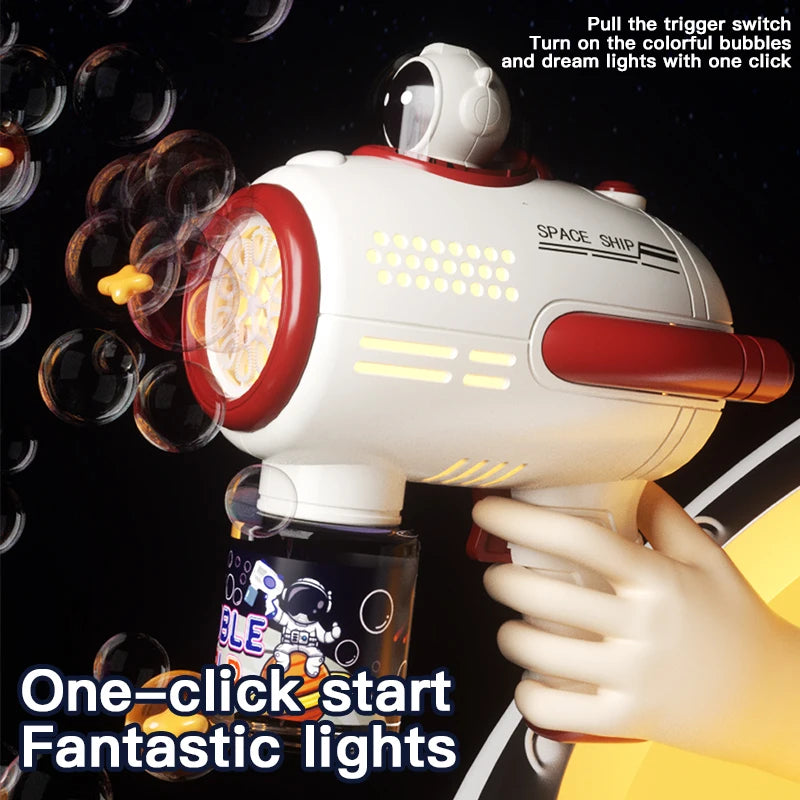 Children Bubble Gun Toy Astronaut Fully Automatic Bubble Machine Bubbles Gun Outdoor Game Fantasy Toy for Boys Girls Gifts Beauty Fashion