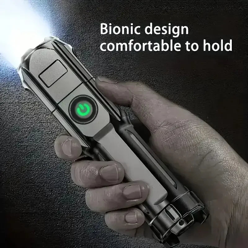 Powerful LED Flashlight Rechargeable USB Waterproof Zoom Fishing Hunting Camping 100,00 Lumen Tactical Flashlight LED Torch Beauty World Shop