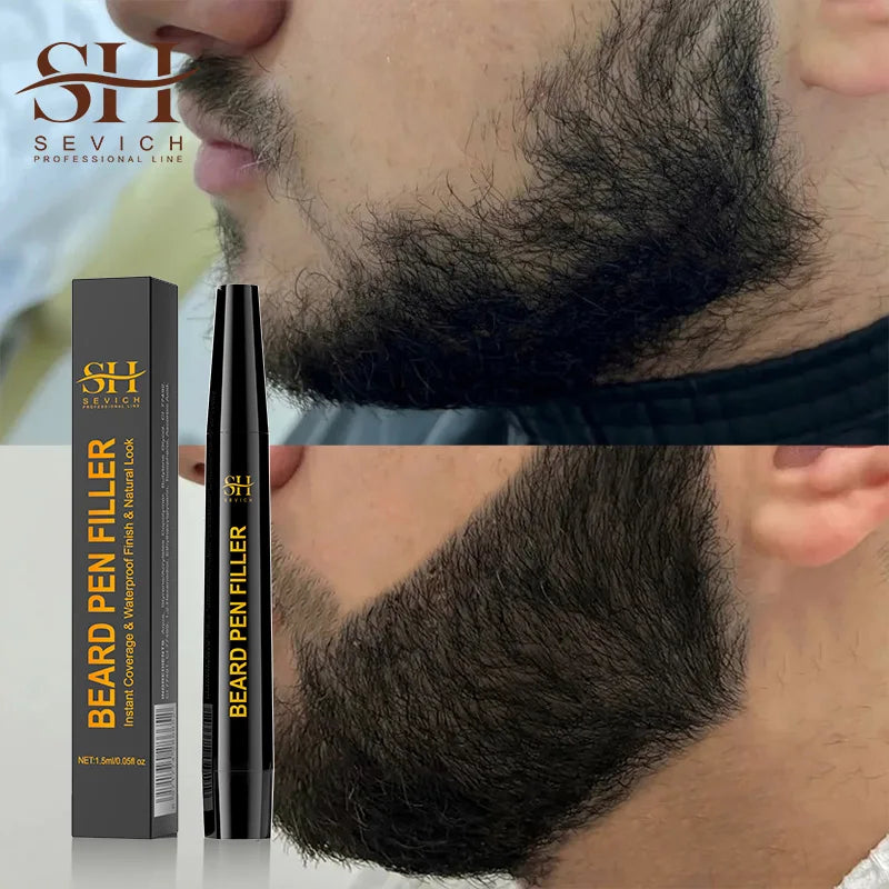 Waterproof Beard Pen Filler Men Moustache Coloring Pen Beard Coloring Filling Enhancer Black Fiber Hair Beard Stuffing Pen Tool Beauty World Shop
