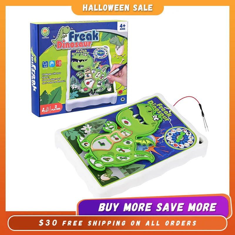 Dinosaur Operation Board Game for Kids Ages 3-8 with Tweezers and Fun Game Pieces, for 1 or More Players Beauty World Shop