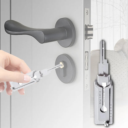 SS001 Stainless Steel Key Decoder 2 In 1 Precision Hook & Pick Set Lock Decoder O-ring Pickup Kit Maintenance Repair Hand Tools Beauty Fashion