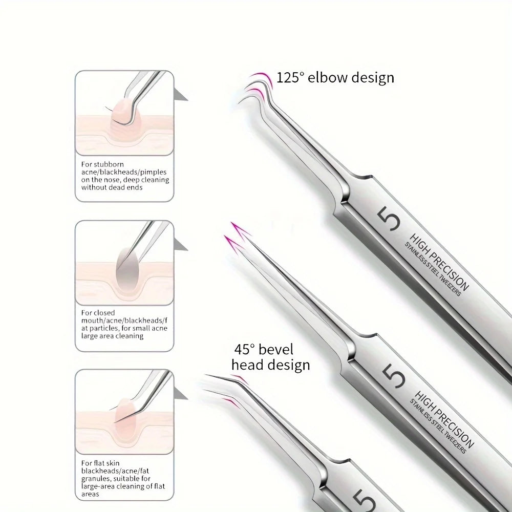 Stainless Steel Blackhead Removal Kit, Blemish and Acne Bottle Tool for All Skin Types, 8-Pack Beauty World Shop
