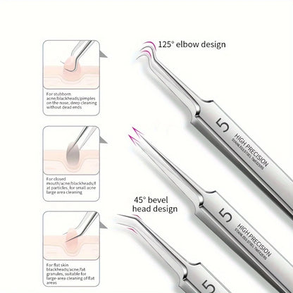 Stainless Steel Blackhead Removal Kit, Blemish and Acne Bottle Tool for All Skin Types, 8-Pack Beauty World Shop