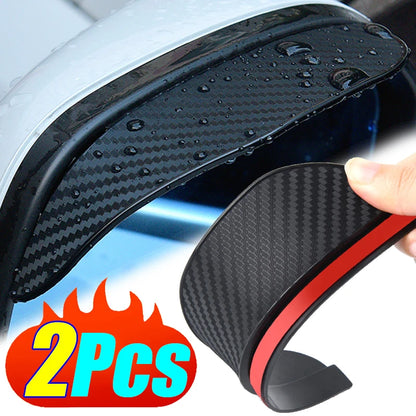 2Pcs Carbon Fiber Car Rearview Mirror Rain Shield Eyebrow Flexible Car Rearview Mirror Rain Shield Protector Eyebrow Rain Cover Beauty World Shop