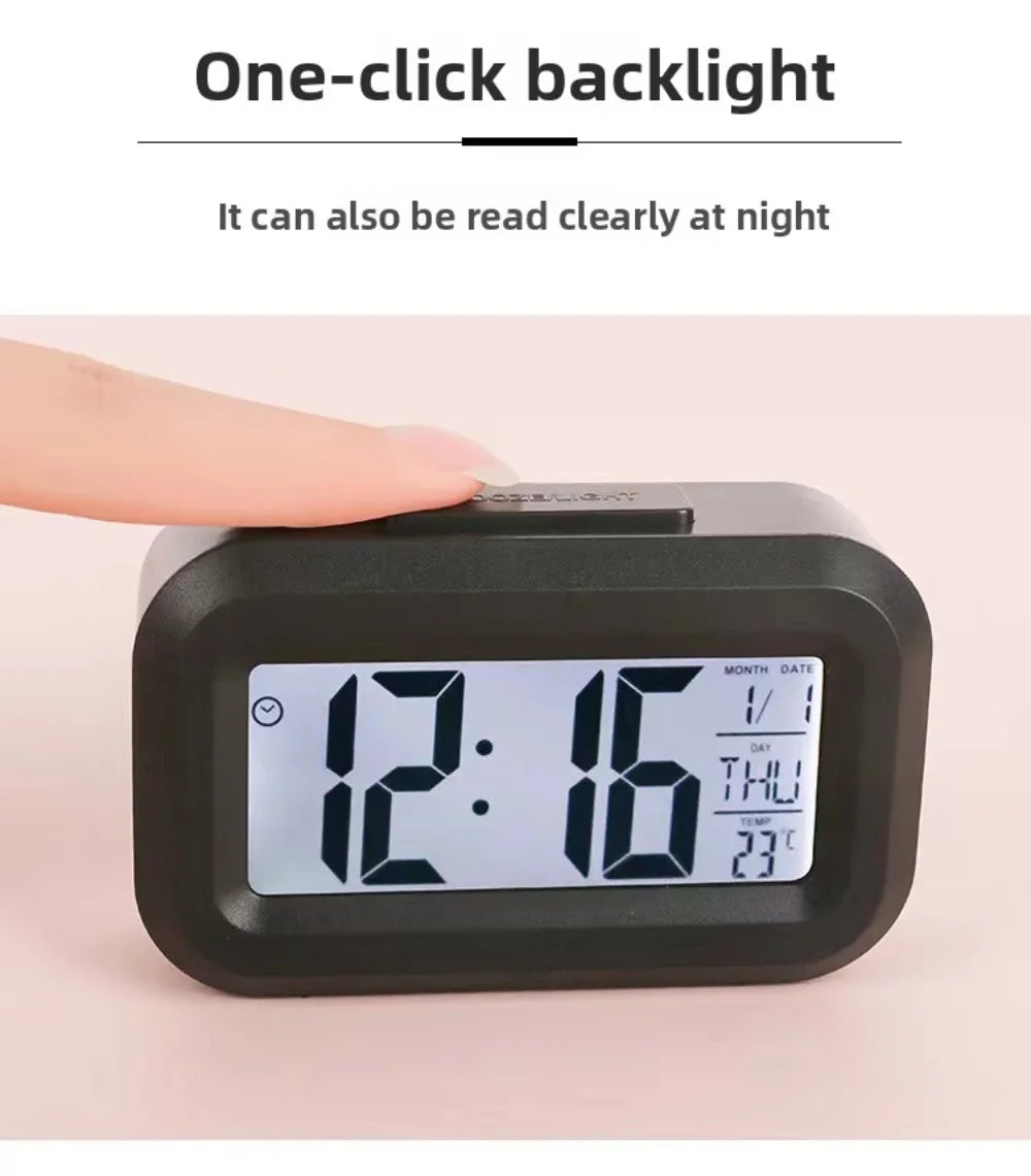 Digital Led Clock Household Bedside Battery Powered Multi-function Alarm Clock Desk Things for the Room Table Clocks Home Decor Beauty World Shop