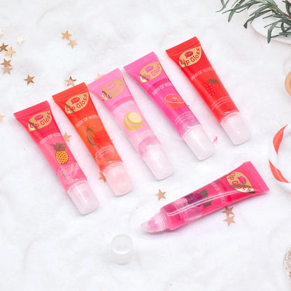 6pcs/set, Moisturizing Clear Lip Gloss, Pineapple, strawberry, grapes Translucent Plumping Lip Oils Gift Set Beauty Trend Shop