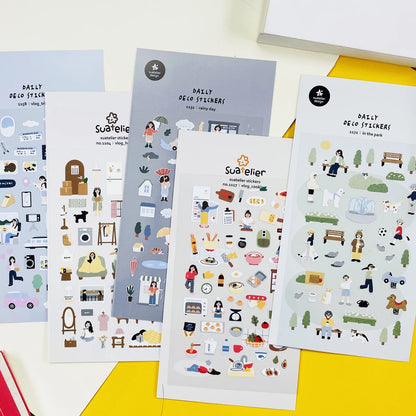 Korean Import Suatelier Travel Home Life Study Friend Stickers Scrapbooking Diy Journaling Diary Stationery Sticker School Gift Beauty World Shop
