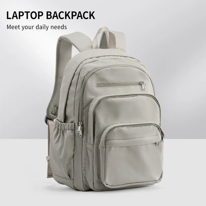 Casual Nylon Backpack, Backpack for Women, Multi-Pocket Design in Light Blue Durable for School, High School and College Bookbag Beauty World Shop