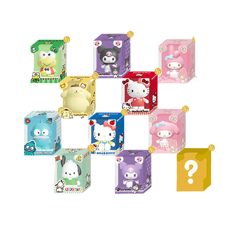 JANDOOM Sanrio Kuromi Hello Kitty Cinnamon Kitty Cat Anime Figure Rice Grain Doll Blind Box Toys Desktop Ornament Children Gifts Beauty World Shop