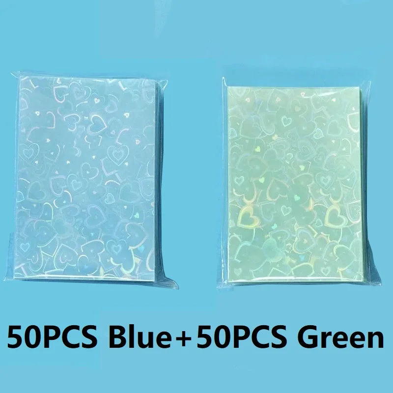50PCS Heart Sleeves Color Photo Card Sleeve Photocard Holder Kpop Popcorn Sleeves Photo Card Packaging BQ01 Beauty World Shop