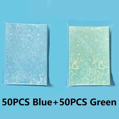 50PCS Heart Sleeves Color Photo Card Sleeve Photocard Holder Kpop Popcorn Sleeves Photo Card Packaging BQ01 Beauty World Shop