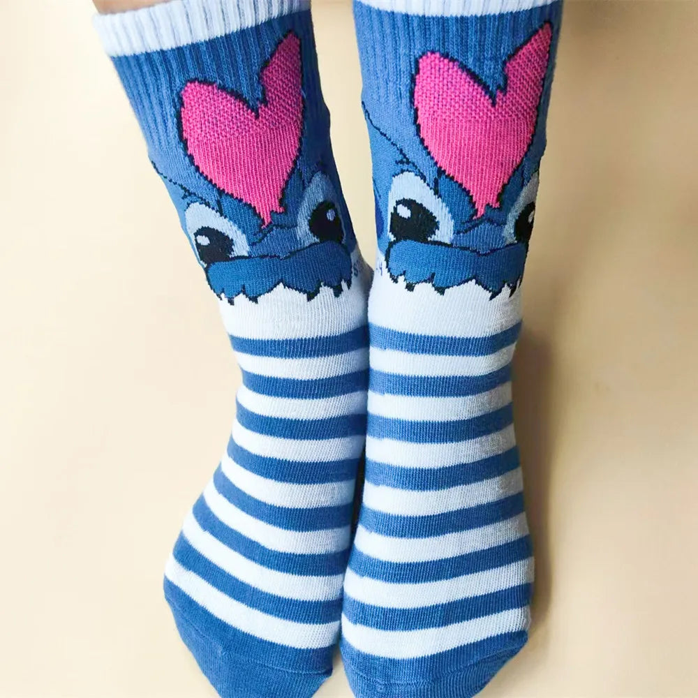 Disney Stitch Girls Anime  Socks Kawaii Lilo & Stitch woman Short Socks Cartoon Children Woman Socks Kids christmars Gifts Beauty World Shop