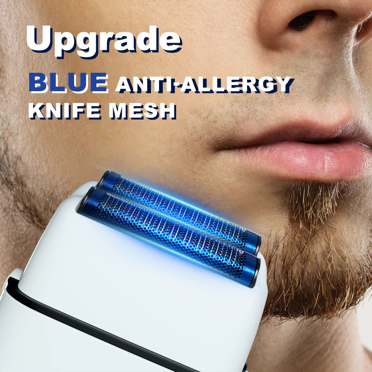 ROSYOUS RS620 Men's Shaving Machine 10000RPM Double Foil Blue Hypoallergenic Knife Net Electric Beard Trimmer Barber Shop Beauty World Shop