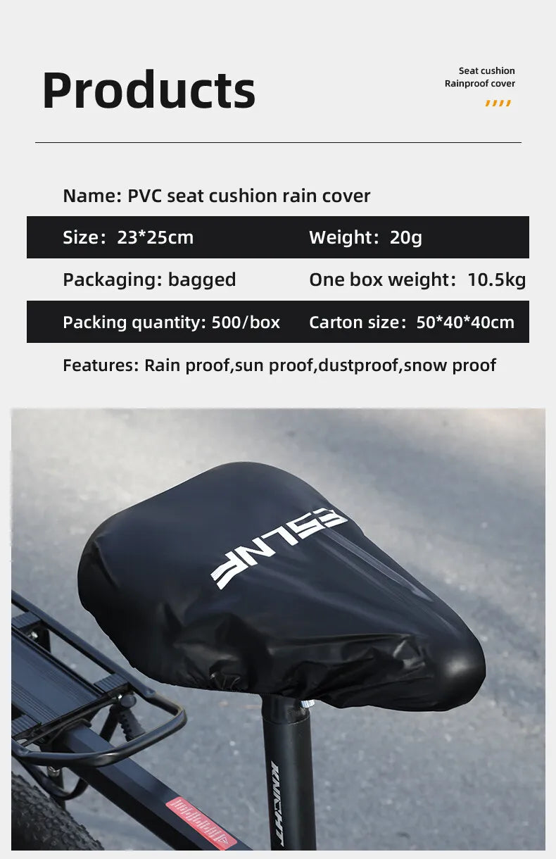 Waterproof Bicycle Saddle Cover High Elastic Road Bicycle Seat Cover Foldable Portable MTB PVC Saddle Cover Bike Accessories Beauty World Shop