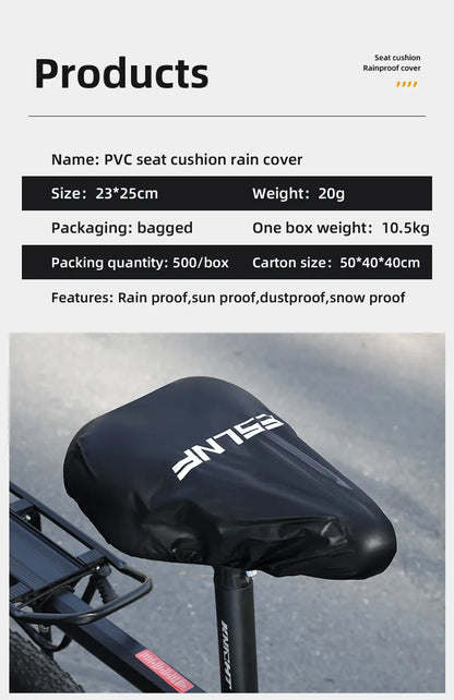 Waterproof Bicycle Saddle Cover High Elastic Road Bicycle Seat Cover Foldable Portable MTB PVC Saddle Cover Bike Accessories Beauty World Shop