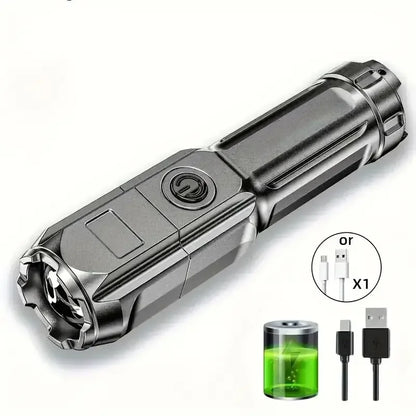 Powerful LED Flashlight Rechargeable USB Waterproof Zoom Fishing Hunting Camping 100,00 Lumen Tactical Flashlight LED Torch Beauty World Shop