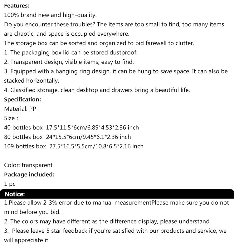 5 pcs Transparent Lockable Box Small Object Storage Box Fishing Gear Accessories Box Plastic Material Beauty Trend Shop