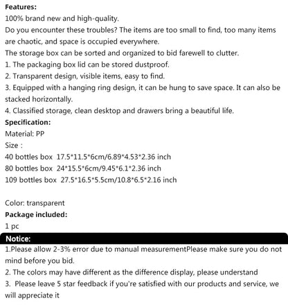 5 pcs Transparent Lockable Box Small Object Storage Box Fishing Gear Accessories Box Plastic Material Beauty Trend Shop