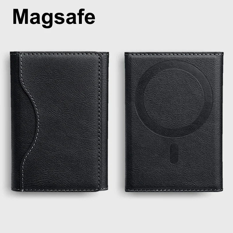 Men Magsafe Card Holder Unisex PU Leather Magnetic Cardholder Card Bag Wallet for Apple for Phone 16 15 14 13 12 Pro Max Mini Beauty World Shop