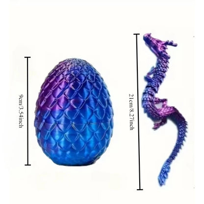 3D Printed Dragon Egg with Dragon Full Articulated Dragon Modle Movable Rotatable Articulated Desktop Ornament Kid Toy Beauty World Shop