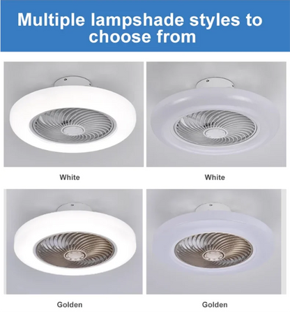 Smart Ceiling Fan Fans With Lights Remote Control Bedroom Decor Ventilator Lamp 52cm Air Invisible Blades Silent Beauty World Shop