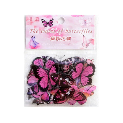 Journamm 40pcs/pack Butterfly Series Stickers Art Collage Junk Journal DIY Scrapbooking PET Waterproof Craft Aesthetics Stickers Beauty World Shop