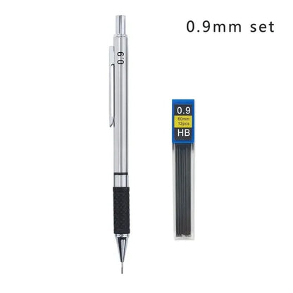 Metal Mechanical Pencil Set with Pencil Grip Leads Art Drawing Student Office Supplies 0.5/0.7/0.9/2.0mm Automatic Pencil Beauty World Shop