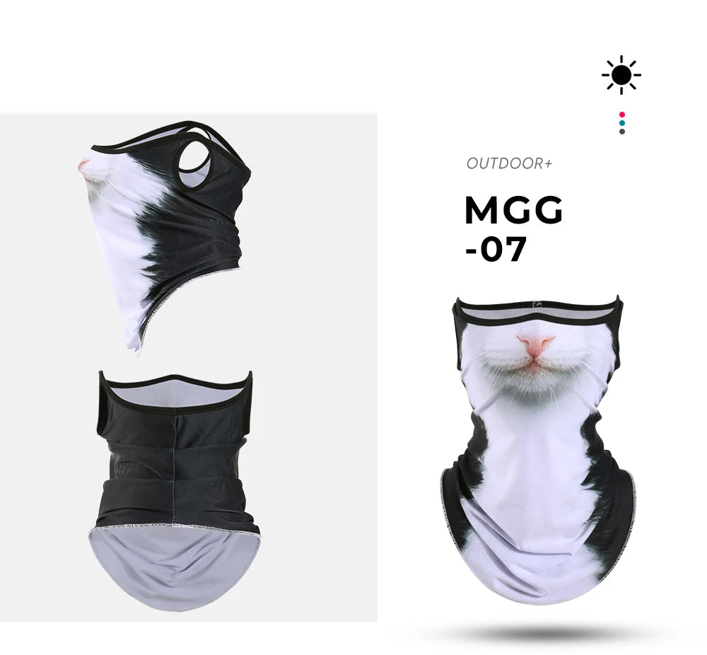 3D Animals Magic Scarf Bandana Breathable Neck Warmer Gaiter Hanging Ear Outdoor Sports Triangle Face Mask Neckerchief Summer Beauty World Shop