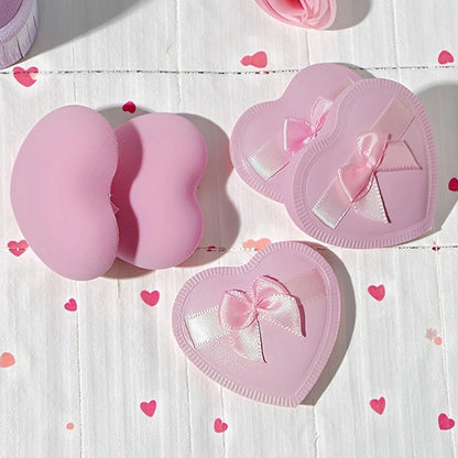 2pcs Heart Bow Makeup Powder Puffs That Can Be Used In Both Dry And Wet Combinations Cotton Candy Air Cushion Powder Puff Beauty World Shop