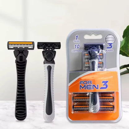 Shaver Brand New Design Men Razor Shaving Three Layer Shaver Reusable Razor Imported Blade Multi Tool Head Replace Beauty Fashion