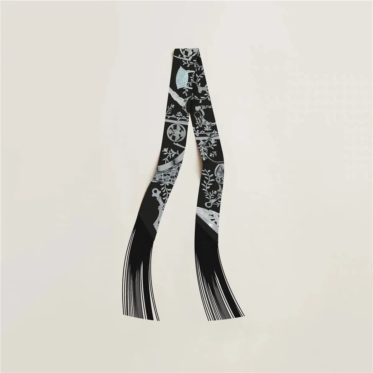 130x5cm Tassel Cashew Print Scarf Women's All-season Twill Silk Decorative Ribbon Multi-purpose Bag Hair Tie Belt Scarf Beauty World Shop