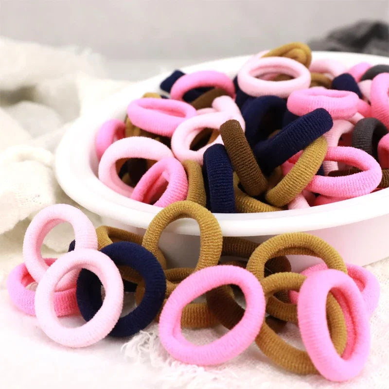 200PCS Women Girls Colorful Nylon Elastic Hair Bands Ponytail Hold Small Hair Tie Rubber Bands Scrunchie Hair Accessories Beauty World Shop