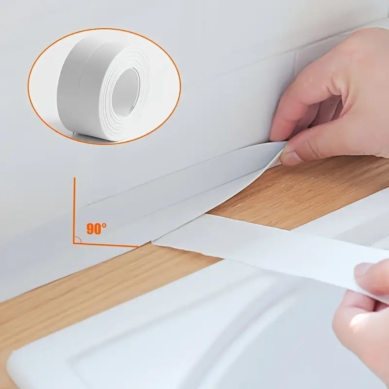 3.2m PVC Waterproof Sealing Tape for Bathroom Sink, Shower, Bathtub and Toilet - Self Adhesive Wall Sticker Beauty Fashion