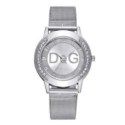 Fashion DQG Brand Starry Sky Diamond encrusted Women's Quartz Watch Casual Stainless Steel Gold Mesh Strap Women's Dress Watches Beauty World Shop