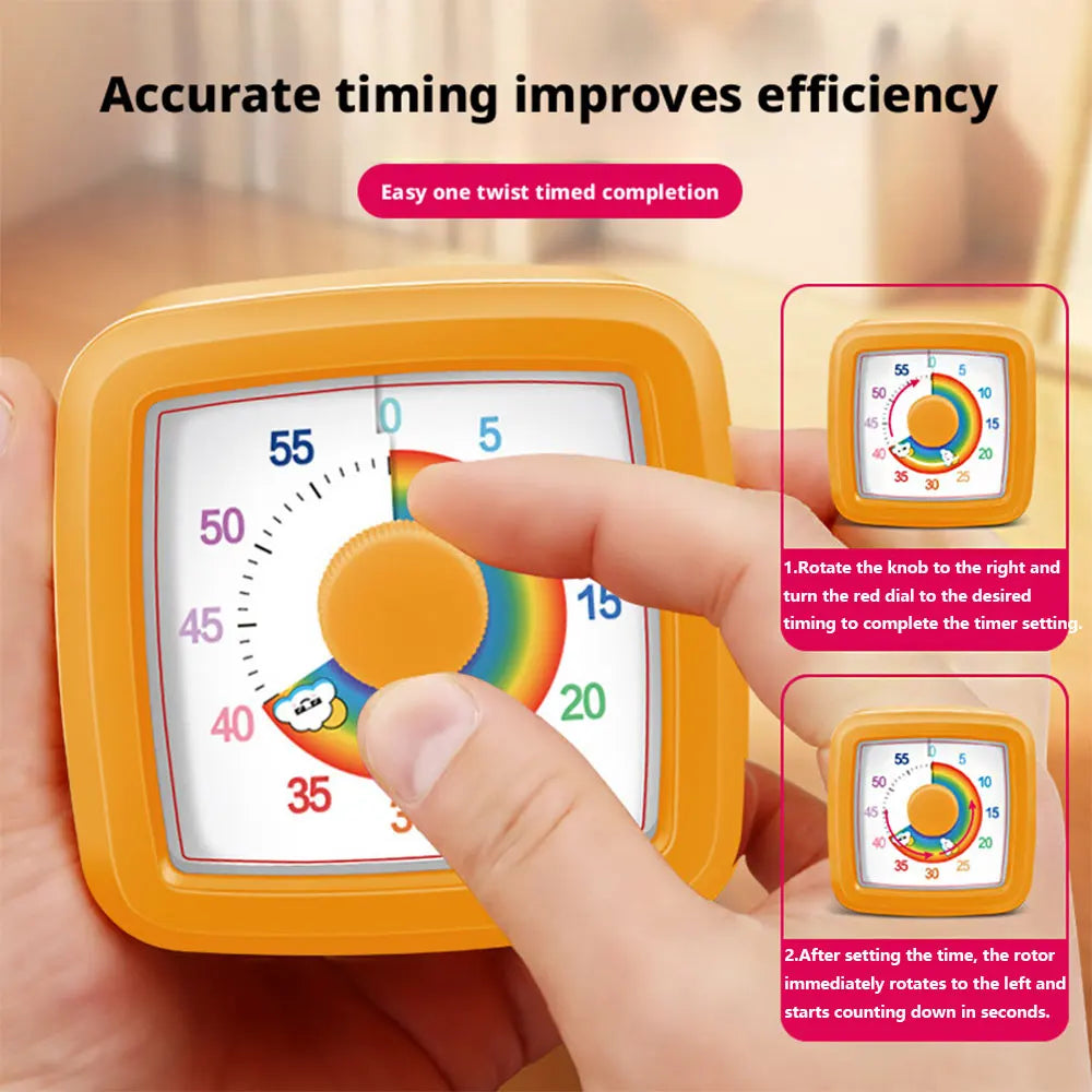 Visual Timer Children's Self-discipline Tool Countdown 60-minute Student Learning Homework Time Pomodoro Stopwatch Management Beauty World Shop