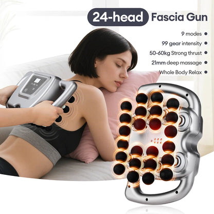 42-Heads Fascia Gun High-Frequency Vibration Body Massage Gun Back and Waist Massager Neck Shoulder Massager Muscle masajeador Beauty World Shop