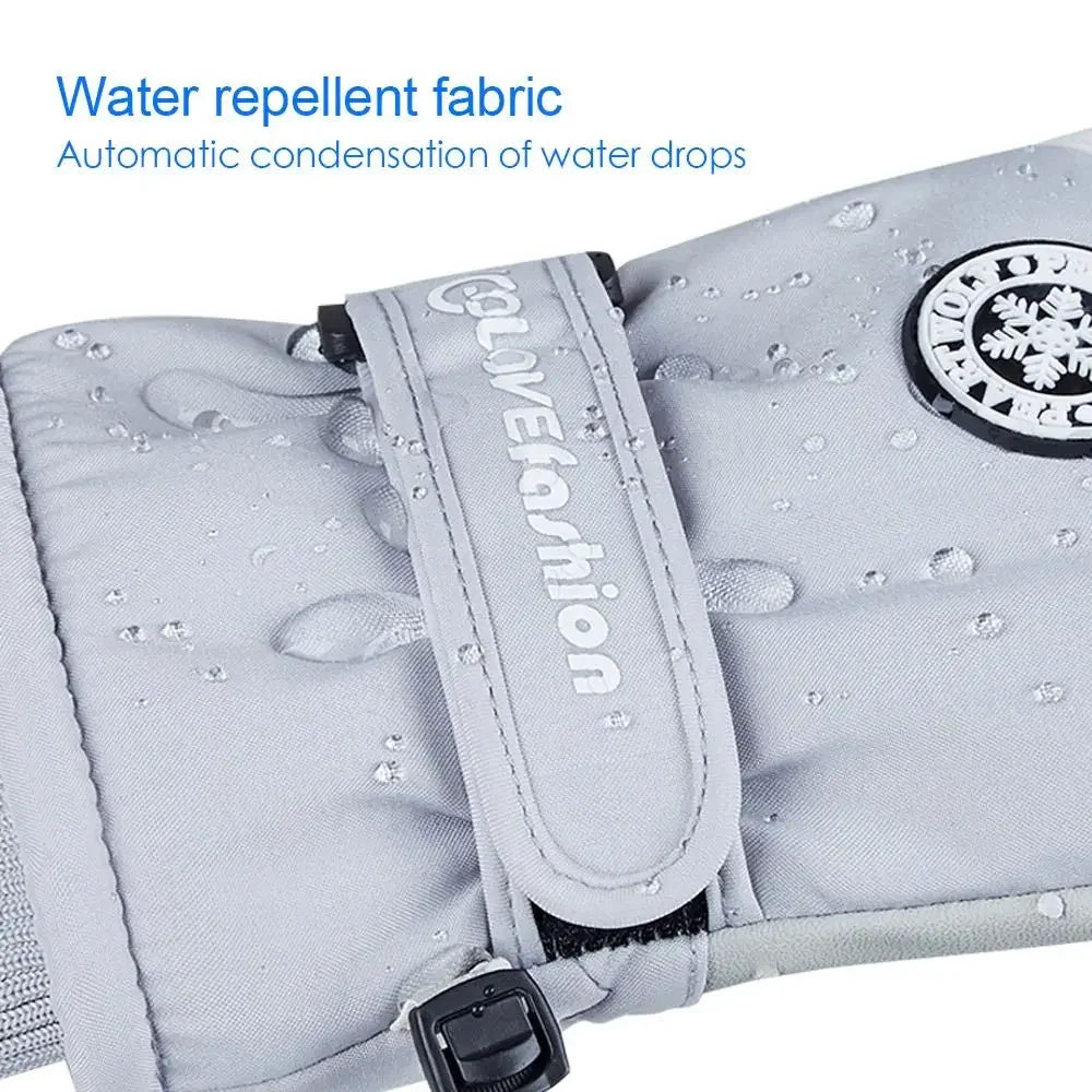 Winter Snowboard Ski Gloves PU Leather Non-slip Touch Screen Waterproof Motorcycle Cycling Fleece Warm Riding Gloves Beauty World Shop