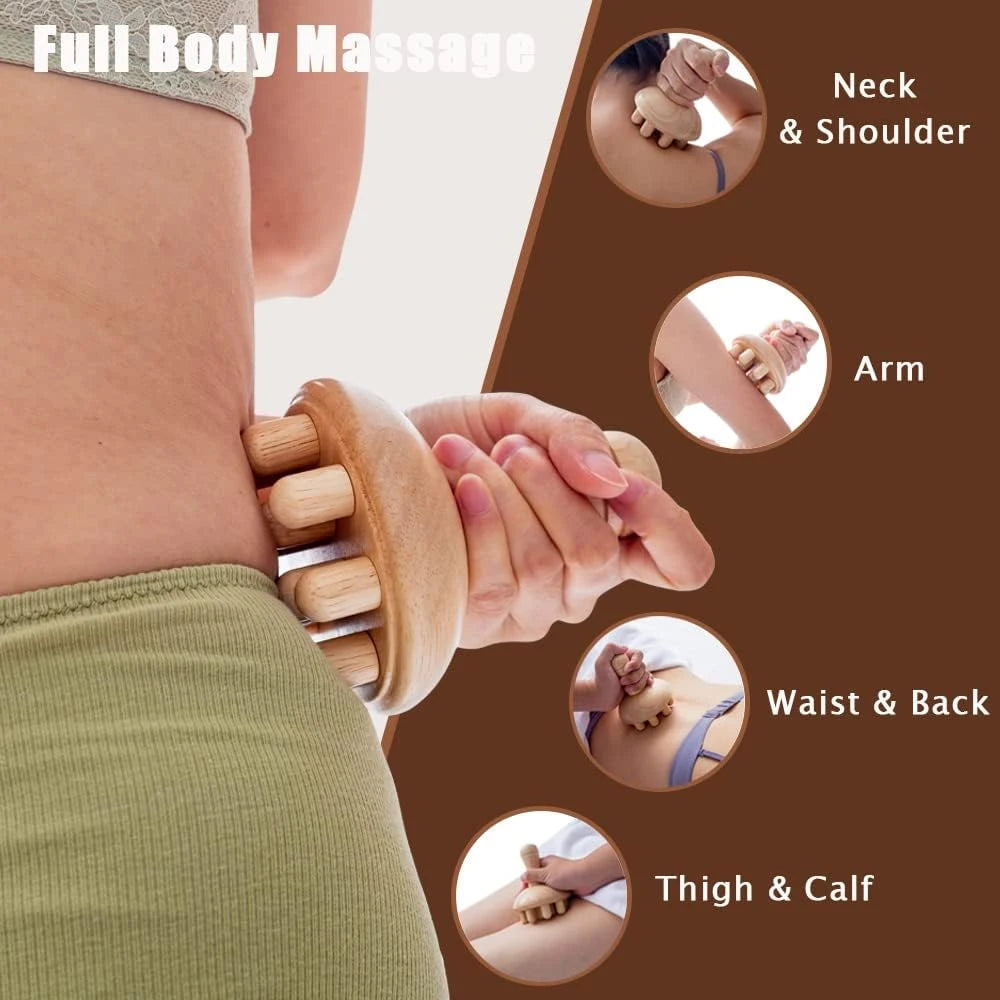 Wooden Mushroom Shape Massage,Manual Wood Therapy Massage Tool,Anti Cellulite,Maderoterapia,Lymphatic Drainage,for Full Body Use Beauty World Shop