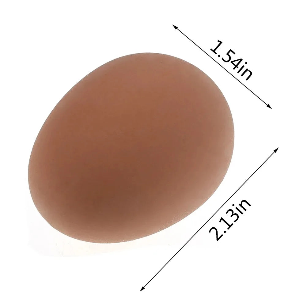 1 Pcs Novelty Bouncy Eggs Realistic Fake Rubber Bouncing BallsModel Farm Chicken Nesting Hen Hatching Egg Pet Toy Prank Joke Beauty World Shop