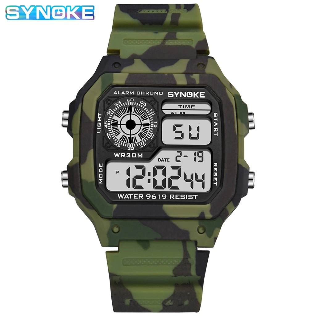 Synoke Outdoor Military Digital Watch For Men Fashion Retro Nylon Canvas Strap Sports Waterproof Watch Multifunctional Luminous Beauty World Shop