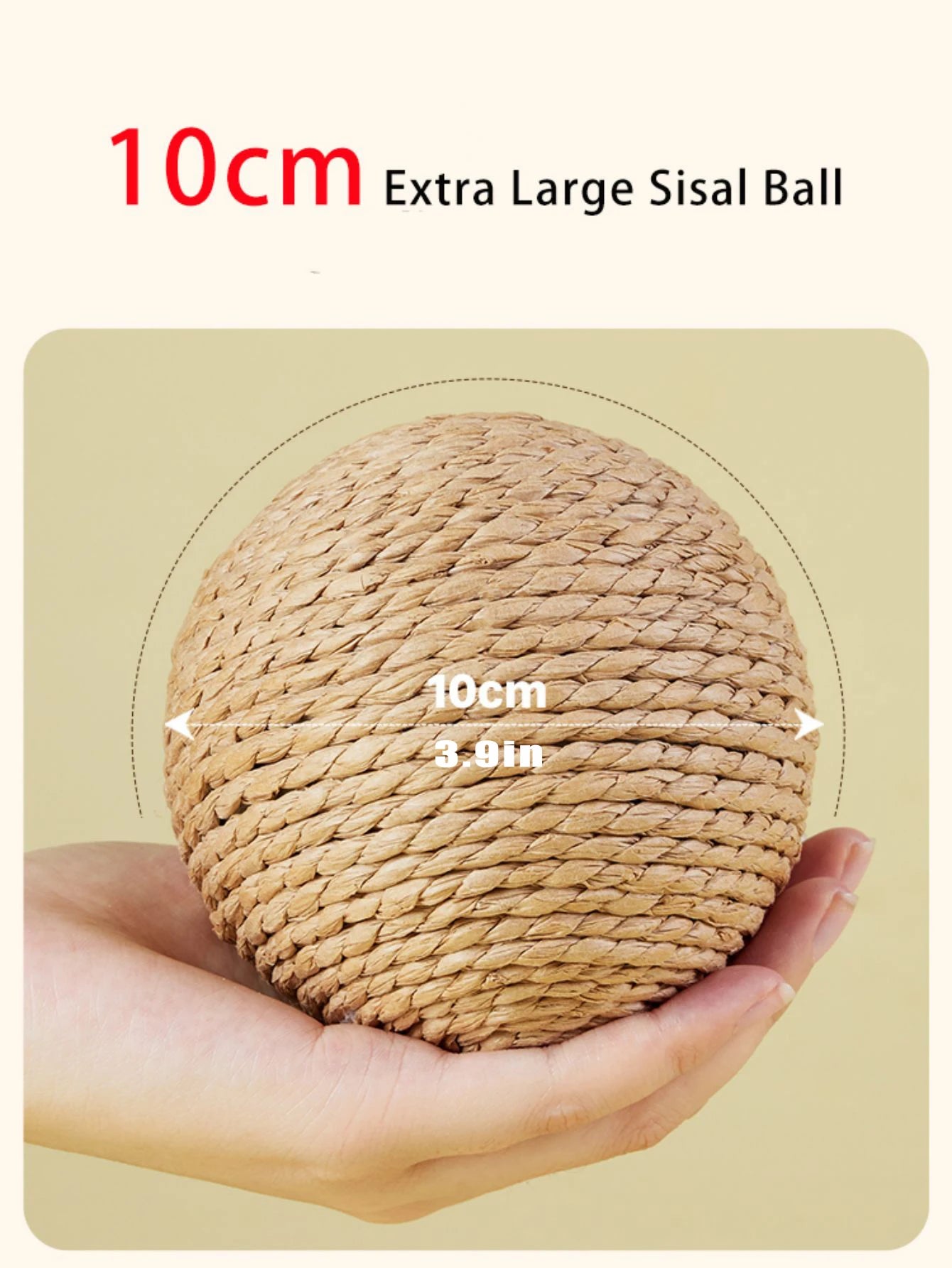 10CM Interactive Sisal Cat Scratching Ball Toy For Kitten Teeth Cleaning Anti Bite Cat Ball Sounding Toy Pet Supplies Beauty World Shop