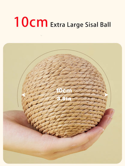 10CM Interactive Sisal Cat Scratching Ball Toy For Kitten Teeth Cleaning Anti Bite Cat Ball Sounding Toy Pet Supplies Beauty World Shop