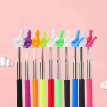 1pPointer Finger Stainless Steel Reading Sticks Telescopic Reading Finger Teaching Aids Gift for Teachers Pointer Finger Stick Beauty World Shop