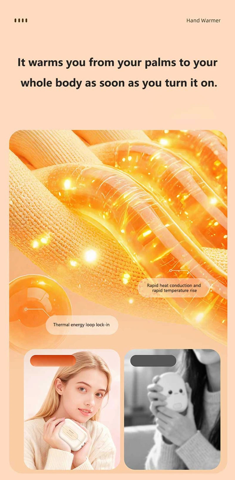 2-in-1 Magnetic Hand Warmer 60000mAh Fast charging Digital Display Mini Portable USB Rechargeable Pocket Heater 2026 Beauty World Shop